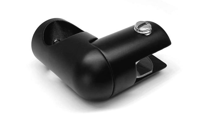 Держатель стекла сквозной боковой, для трубы 19 мм, черный, t912 Bl 7