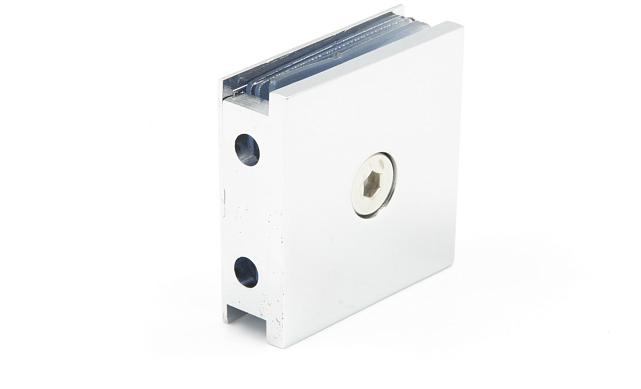 Коннектор для душевой  стена-стекло 45х45 мм, 90°, с двумя отверстиями, цинк, полированный t731 PZn 6