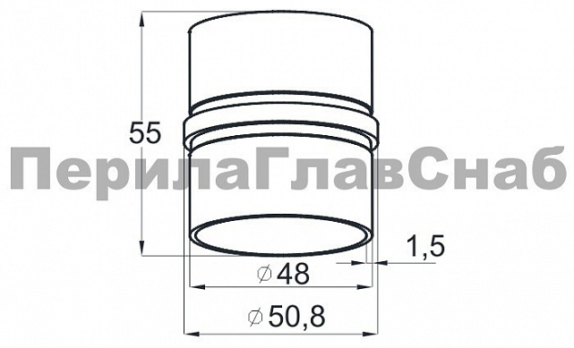 Соединитель трубы Ø50.8 мм, (AISI 304) k087 2
