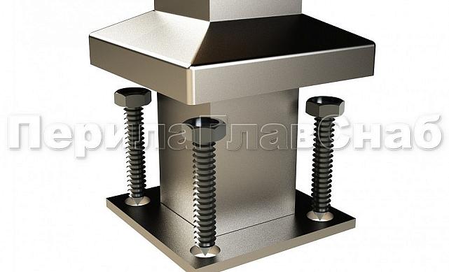 Готовая стойка 40х40х950 мм, деревянная, со вставками из нержавеющей стали 2х100 мм с 2 пластинчатыми стеклодержателями k740-2 4 Готовая стойка 40х40х950 мм, деревянная, со вставками из нержавеющей стали 2х100 мм с 2 пластинчатыми стеклодержателями k740-2 4