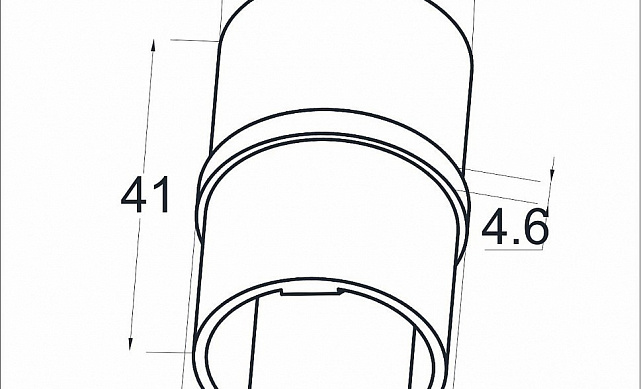 Соединитель для поручня с пазом Ø42.4х5 мм, полированный (AISI 304) k229-2 2