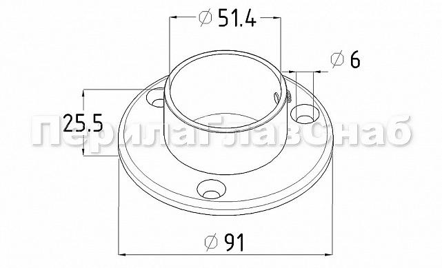 Фланец для трубы Ø50.8 мм, Ø90х3 мм, полированный, литой, золото k022-88 4 Фланец для трубы Ø50.8 мм, Ø90х3 мм, полированный, литой, золото k022-88 4