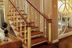 Латунные перила под золото в Санкт-Петербурге. Готовые проекты ПерилаГлавСнаб - фото 7