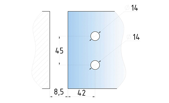 Петля для душевой стена-стекло 90°, односторонняя, без реза, нержавеющая сталь AISI 304, черная t315 BL  3 Петля для душевой стена-стекло 90°, односторонняя, без реза, нержавеющая сталь AISI 304, черная t315 BL  3