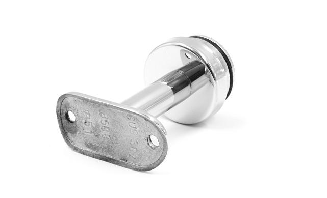 Наконечник палец с алюминиевой системой фиксации на стойке Ø38.1х1.5 мм, с не регулируемым ложементом 90° под поручень Ø50.8 мм, полированный, нержавеющий (AISI 304) k199 5