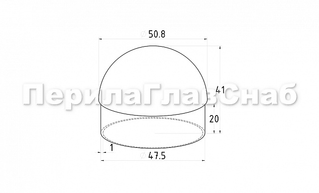 Заглушка сферическая для трубы Ø50.8х1.45 мм (AISI 304) k092-2 3 Заглушка сферическая для трубы Ø50.8х1.45 мм (AISI 304) k092-2 3