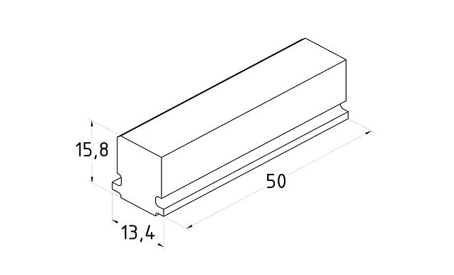 Подставка для стекла в профиль т40, материал ТЭП, цвет черный т40-05 3