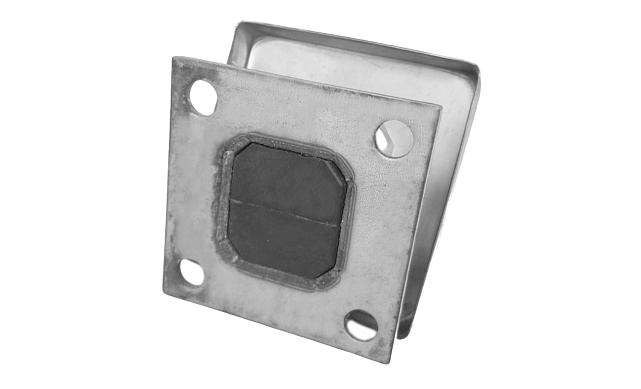 Стеклодержатель напольный, плоский 45х50х160 мм, для стекла 10 - 12 мм, полированный, без сверления стекла AISI 304 k282 2