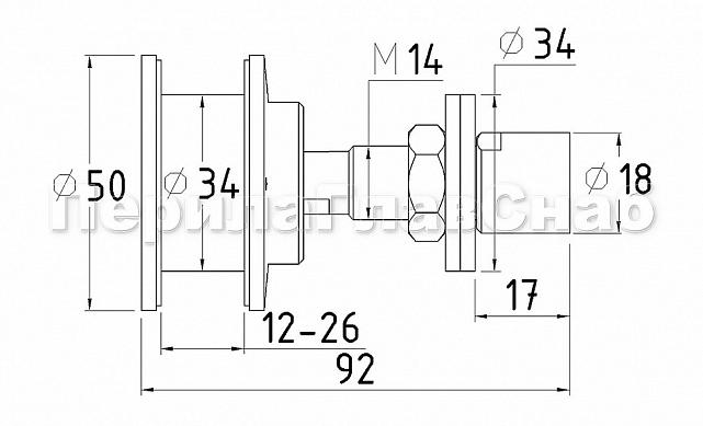 Стеклодержатель (рутель) под стекло от 16 до 28 мм, полированный (AISI 304) k269-3 3