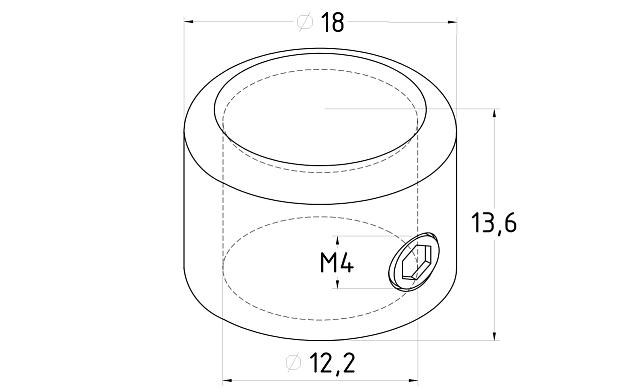 Заглушка для трубы круглая Ø12 мм, наружная, нержавеющая сталь AISI 304, полированная k246-12  2