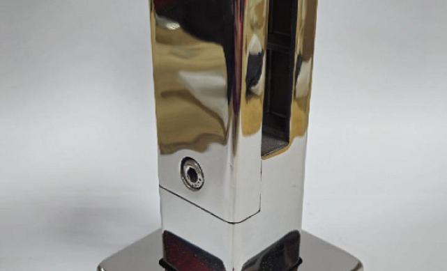 Стеклодержатель литой напольный, плоский 50х50х190 мм, для стекла 10-12 мм, полированный AISI 304, уценка k275-2-У 11