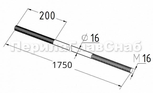 Вант(тяга) для козырька М16, длина 1750мм (AISI 304) k668-16-1750 2