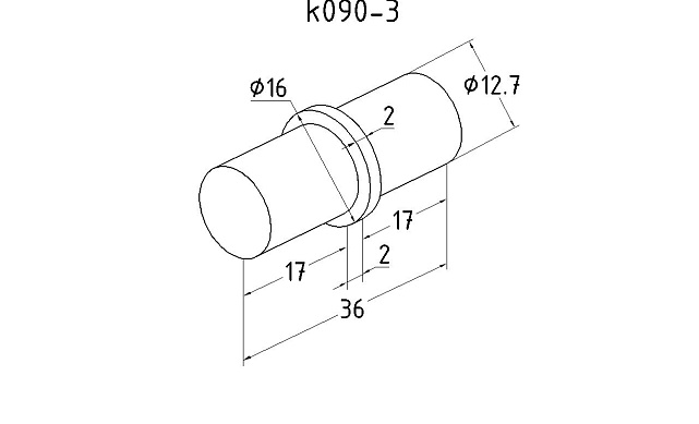 Соединитель трубы Ø16х1.5 мм. внутренний AISI 316 k090-3  2