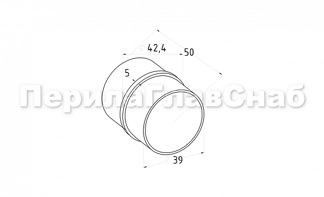 Соединитель трубы Ø42.4х1.45 мм, внутренний, (AISI 304) k382 2
