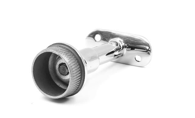 Наконечник регулируемый по высоте на стойку Ø38.1х1.5 мм, с регулируемым ложементом под поручень Ø50.8 мм, литой, полированный, нержавеющий (AISI 304) k317-3 4