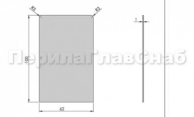 Заглушка торцевая 100х62 мм для профиля т100 т100-09 2