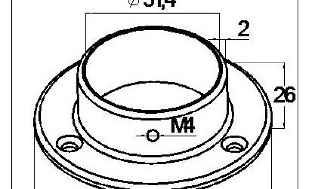 Фланец для трубы Ø50.8 мм, Ø90х3 мм, полированный, литой, золото k022-88 3 Фланец для трубы Ø50.8 мм, Ø90х3 мм, полированный, литой, золото k022-88 3