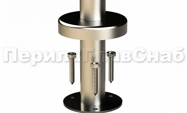 Стойка круглая Ø38.1: 2 литых зажимных стеклодержателя, полированная, высота 950 мм (AISI 304) k722-R 5 Стойка круглая Ø38.1: 2 литых зажимных стеклодержателя, полированная, высота 950 мм (AISI 304) k722-R 5