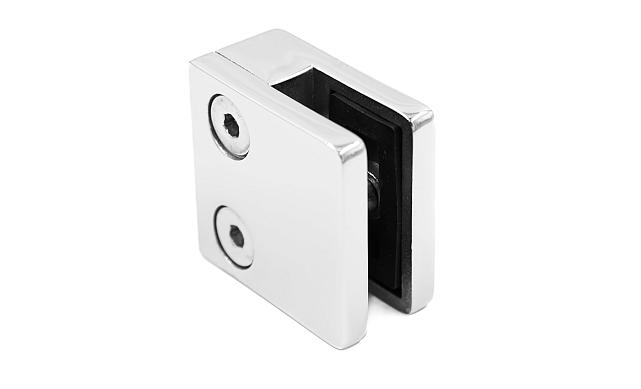 Стеклодержатель литой квадратный с вставками под стекло 8-10 мм, 4+4, на плоскость 41х22х42, полированный (AISI 304) k003-10 6