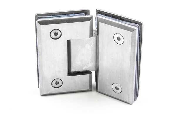 Петля для душевой стекло-стекло 90х55 мм, 135°, нержавеющая сталь AISI 304, шлифованная t302 SSS 4 Петля для душевой стекло-стекло 90х55 мм, 135°, нержавеющая сталь AISI 304, шлифованная t302 SSS 4