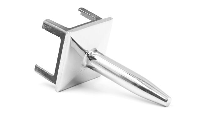 Наконечник палец (солдатик) на стойку из профильной трубы 40х40х1.5 мм, литой, усеченный, облегченный, полированный, нержавеющий AISI 304 k285-2 3