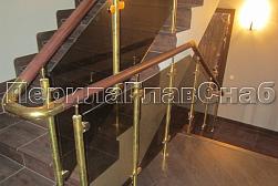 Латунные перила под золото в Санкт-Петербурге. Готовые проекты ПерилаГлавСнаб - фото 14