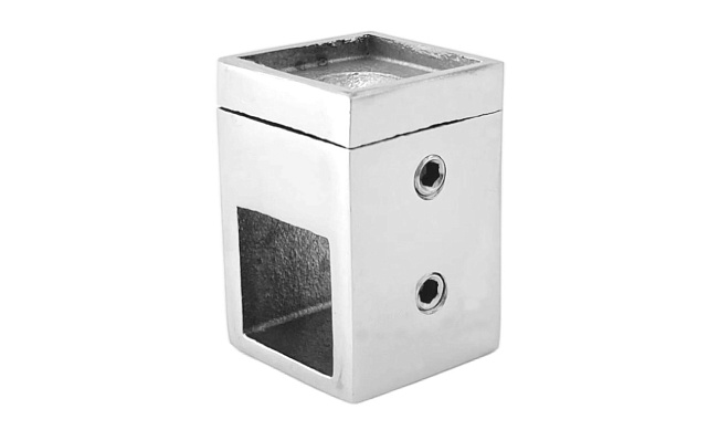 Ригеледержатель под квадратный ригель 15х15 мм, полированный, (AISI 304) k266-3 4 Ригеледержатель под квадратный ригель 15х15 мм, полированный, (AISI 304) k266-3 4