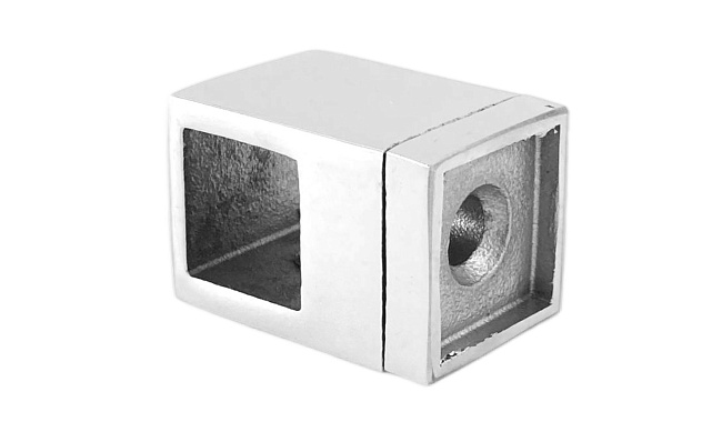 Ригеледержатель под квадратный ригель 15х15 мм, полированный, (AISI 304) k266-3 3 Ригеледержатель под квадратный ригель 15х15 мм, полированный, (AISI 304) k266-3 3