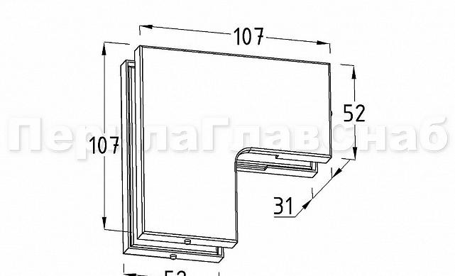 Фитинг угловой большой, под алюминий t160 AL 2