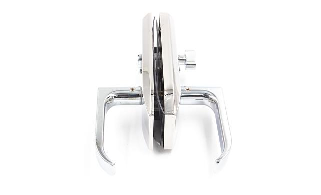 Замок для стеклянной двери с нажимной ручкой, евроцилиндр односторонний ключ/защелка, с ответной частью на стекло, полированный t155 PSS 8