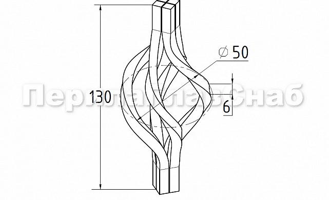 Декоративная вставка (корзинка) для стойки Ø25 мм, k388 3