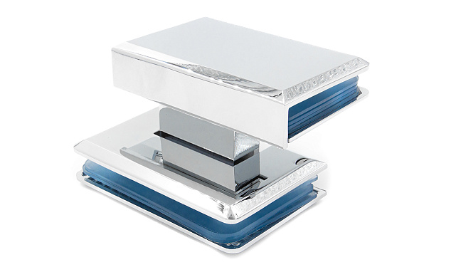 Петля для душевой кабины стекло-стекло 90° 90х55 мм полированный  t304 PSS 7 Петля для душевой кабины стекло-стекло 90° 90х55 мм полированный  t304 PSS 7