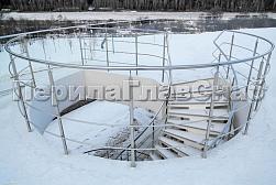 Ограждения из нержавеющей стали с тремя ригелями в Санкт-Петербурге. Готовые проекты ПерилаГлавСнаб - фото 2