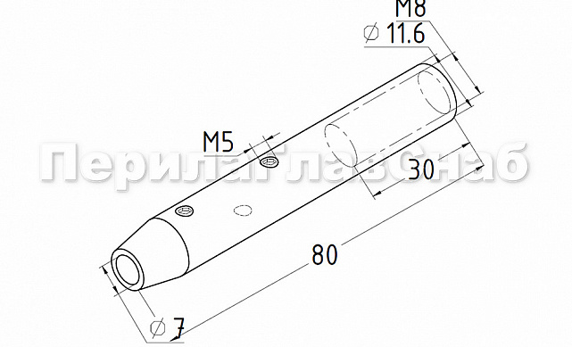 Зажимы для троса 80 мм на трос Ø6 мм, под М8, прямой, полированный (AISI 304) k077-4 2 Зажимы для троса 80 мм на трос Ø6 мм, под М8, прямой, полированный (AISI 304) k077-4 2