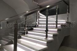 Ограждения из нержавейки со стеклом в Санкт-Петербурге. Готовые проекты ПерилаГлавСнаб - фото 1