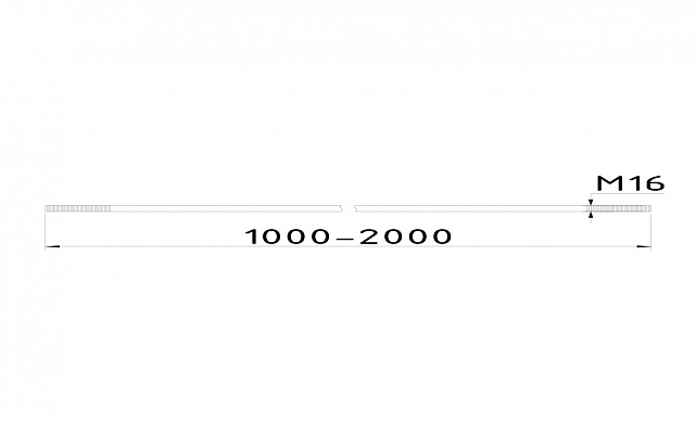 Ванта (тяга) для козырька с резьбой М16, длина 1000-2000мм (AISI 316) k670-16-L2 3 Ванта (тяга) для козырька с резьбой М16, длина 1000-2000мм (AISI 316) k670-16-L2 3