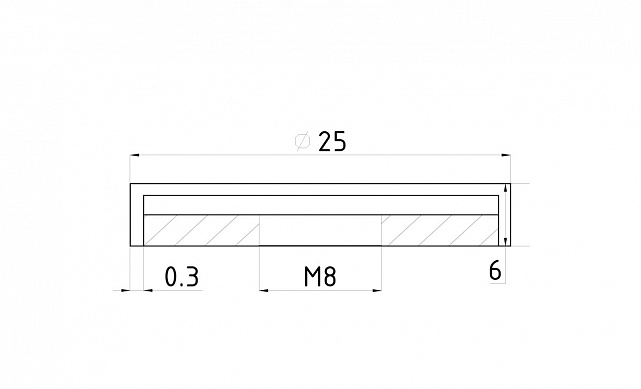 Гайка М8 глухая, шлифованная, (AISI 304) k080-2 2