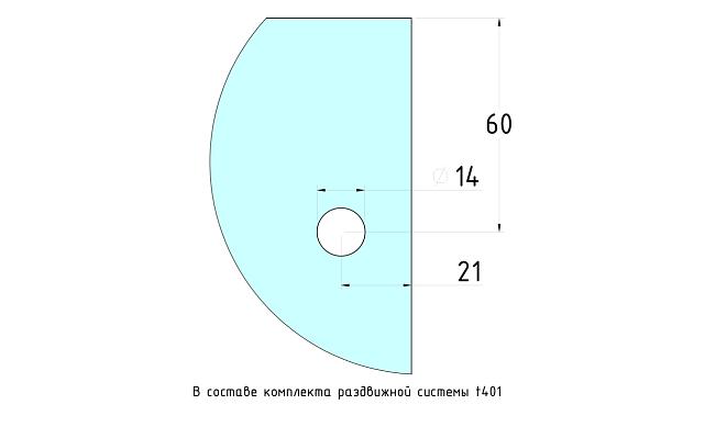 Соединитель труба-стекло, для прямоугольного трека, полированный t462 PSS 4