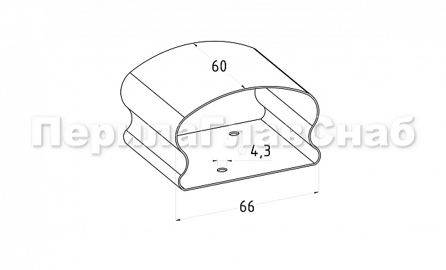 Соединитель пластикового фигурного поручня полированный AISI 304 k257 2