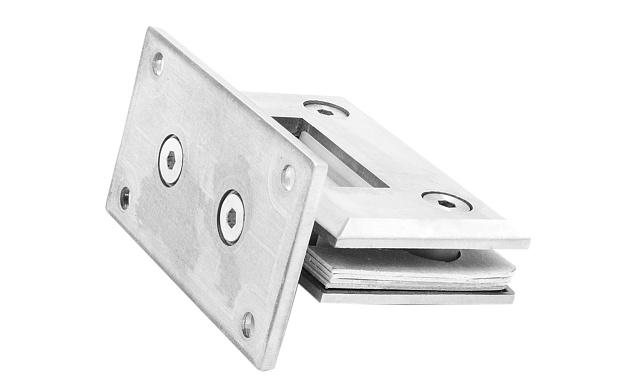 Петля для душевой кабины стена-стекло 90° 90х55 мм AISI 304, шлифованная  t301 SSS 6 Петля для душевой кабины стена-стекло 90° 90х55 мм AISI 304, шлифованная  t301 SSS 6