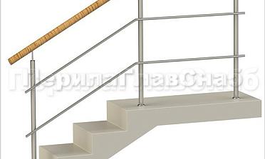 Два ригеля на сварке, круглый пластиковый поручень и круглые стойки купить в Санкт-Петербурге