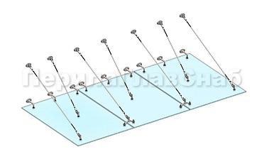 Комплект фурнитуры для козырька 1800х3700 (на вантах/тягах) k671-18-37 купить в Санкт-Петербурге