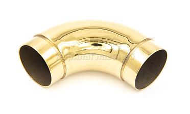Отвод поручня под Ø50.8х102х1.45 мм, 90°, полированный 600 Grit, с двумя установочными кольцами, золото k052-88 купить в Санкт-Петербурге